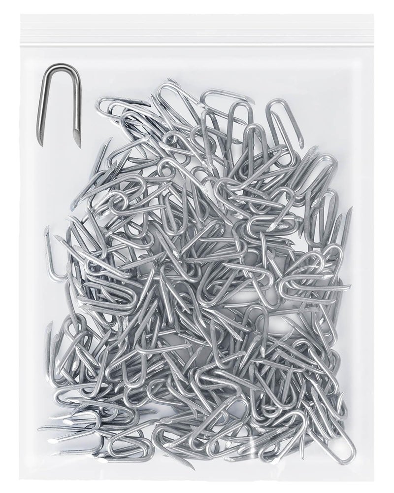 vensovo 200pcs Wire Fence Staple - Steel U-Shaped Nail for Wire Mesh, Galvanized Fasteners Nails for Fixing Wooden Fence Chicken Wire Staple - Image 1
